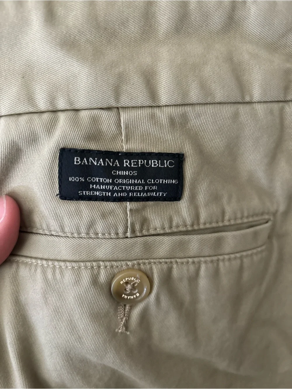 Banana Republic Dawson Chino Pants Mens 33x32 Khaki Tan Relaxed Fit Cotton